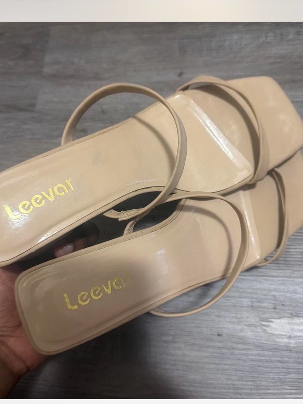 Lee Nude Strappy Square-Toe Sandals